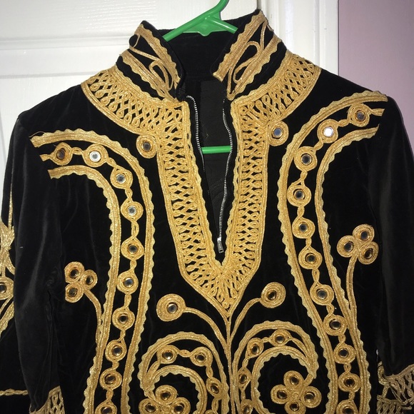 60s/70s black velvet and two tone gold tunic - Picture 4 of 4